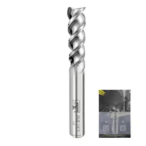 Carbide Square End Mill - 3 Flute - IAUE1/4 3 (, 1/4") - High Feed U-Type Design - for Roughing and Finishing - for Milling  Applications - Professional Mill Bits Sets
