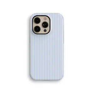 Striped Linen Tough iPhone Case - Protective and Shockproof