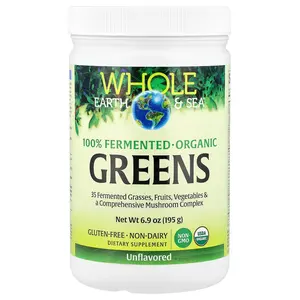 Natural Factors Whole Earth & Sea®, Organic Greens, Unflavored, 6.9 oz (195 g)