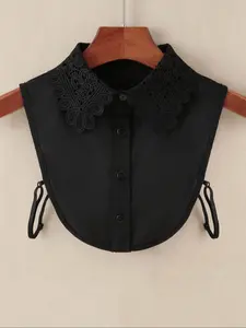 Classic Lace Print Shirt Collar, High Quality Frill Stand Collar, Hollow Out Sweater Decoration Collar