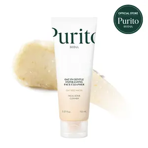 [Purito Official] Oat Exfoliating Facial Polish Cleanser l Oat Seed Water Hydration & Soothing, Lightweight, Non-Sticky FA Safe Moisturizer for Sensitive Skin, Non-Comedogenic, Fragrance-Free l Korean Skincare