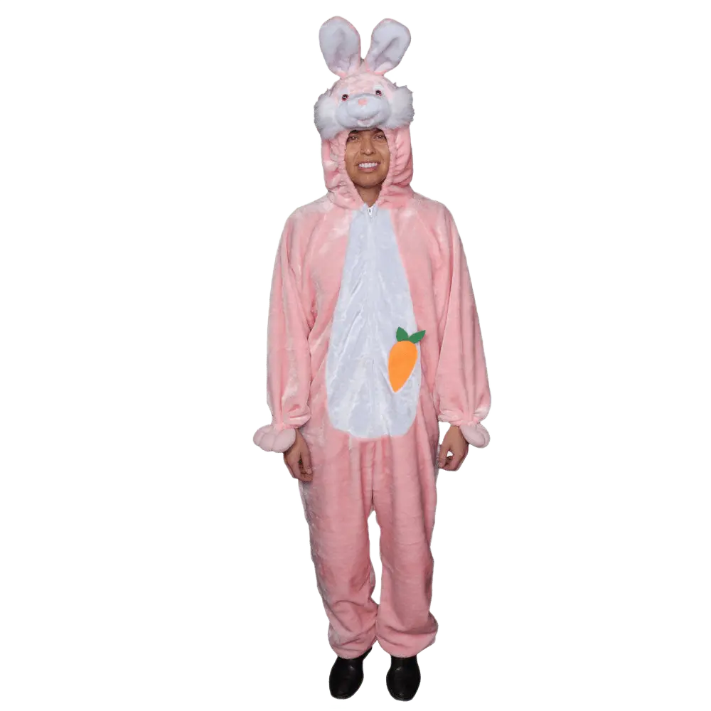 Easter Bunny Costume Dress For Adults | Soft Plush Jumpsuit with Attached Hood – Rabbit Hooded Romper For Cosplay, Halloween, Theme Party & Family Events -  Menswear