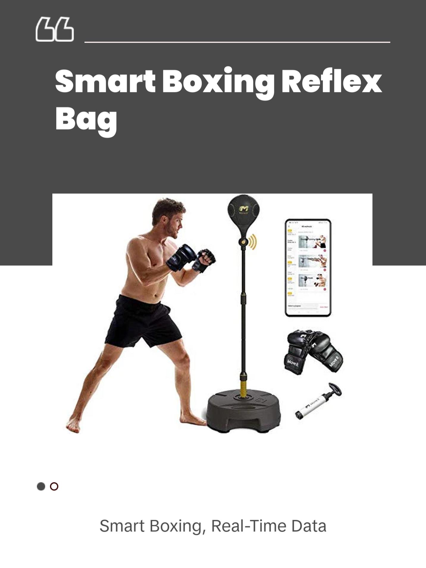 Strikeline Smart Punching Bag – Freestanding Reflex Boxing Ball with Bluetooth Sensor & Adjustable Height (52.7–68")