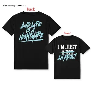 Funny Matching Family Shirts – I'm Just a Kid / I'm Just an Adult, Life Is a Nightmare Tee