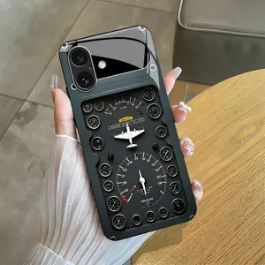 Aviation Theme Glass Phone Case, Unique Aircraft Design for 【iPhone 16】666