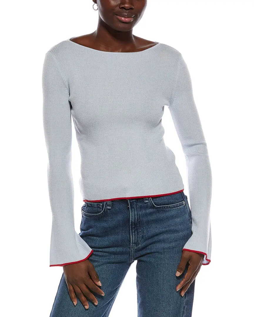 Madewell Elory Merino Wool & Silk-Blend Femme Sleeve Top