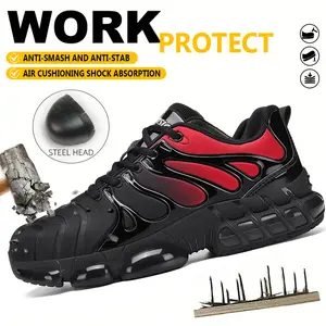 Steel Toe Shoes For Men And Women Comfortable Lightweight Work Safety Shoes Puncture Proof Slip Resistant Indestructible Sneakers Construction Work Utility Shoes