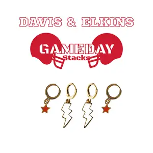 Davis & Elkins Classic Gameday Earring Stack For Senators Game Day