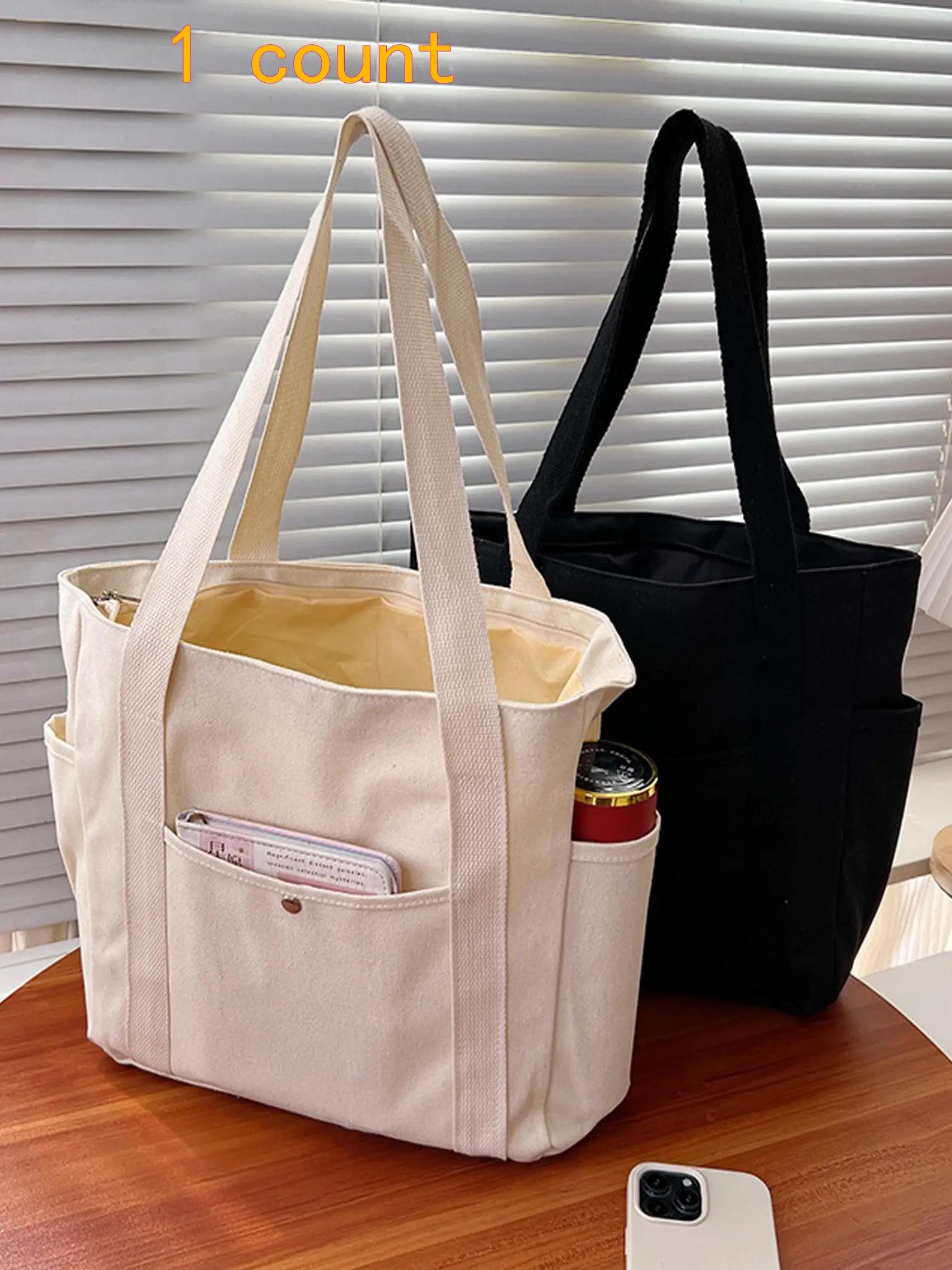 Women's Mini Canvas Tote Bag, Everyday Bags, Casual Design, Lightweight & Durable, Perfect for Daily Use, Large Capacity Handbag for Students & Commuters, Stylish Tote Bag, Minimalist Tote Bag, Casual Trendy Bag, Lightweight Shopping Bag