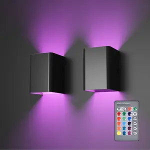 Nordic Style RGB Wall Lamp Versatile LED Lighting for Bedrooms and Staircases Modern RGB LED Wall Lamp Perfect for Bedroom Living RoomandCorridorDecor