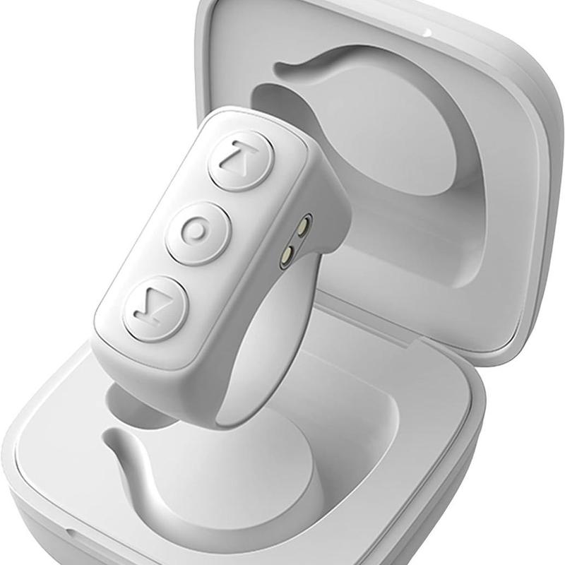 Remote Control for TikTok Page Turner for iPhone iPad Bluetooth Camera Video Recording Remote Scrolling Ring for TIK Tok Compatible with iOS Android Phones Tablets White