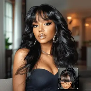【200% Density】UNice Pre-Everything Fluffy Natural Loose Wave Wig with Curtain Bangs Glueless 13x4/7x5 HD Lace Human Hair Wigs Friendly for Beginners