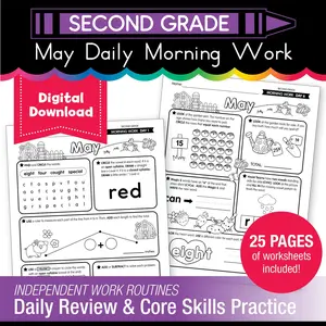Printable Second Grade May Daily Morning Work
