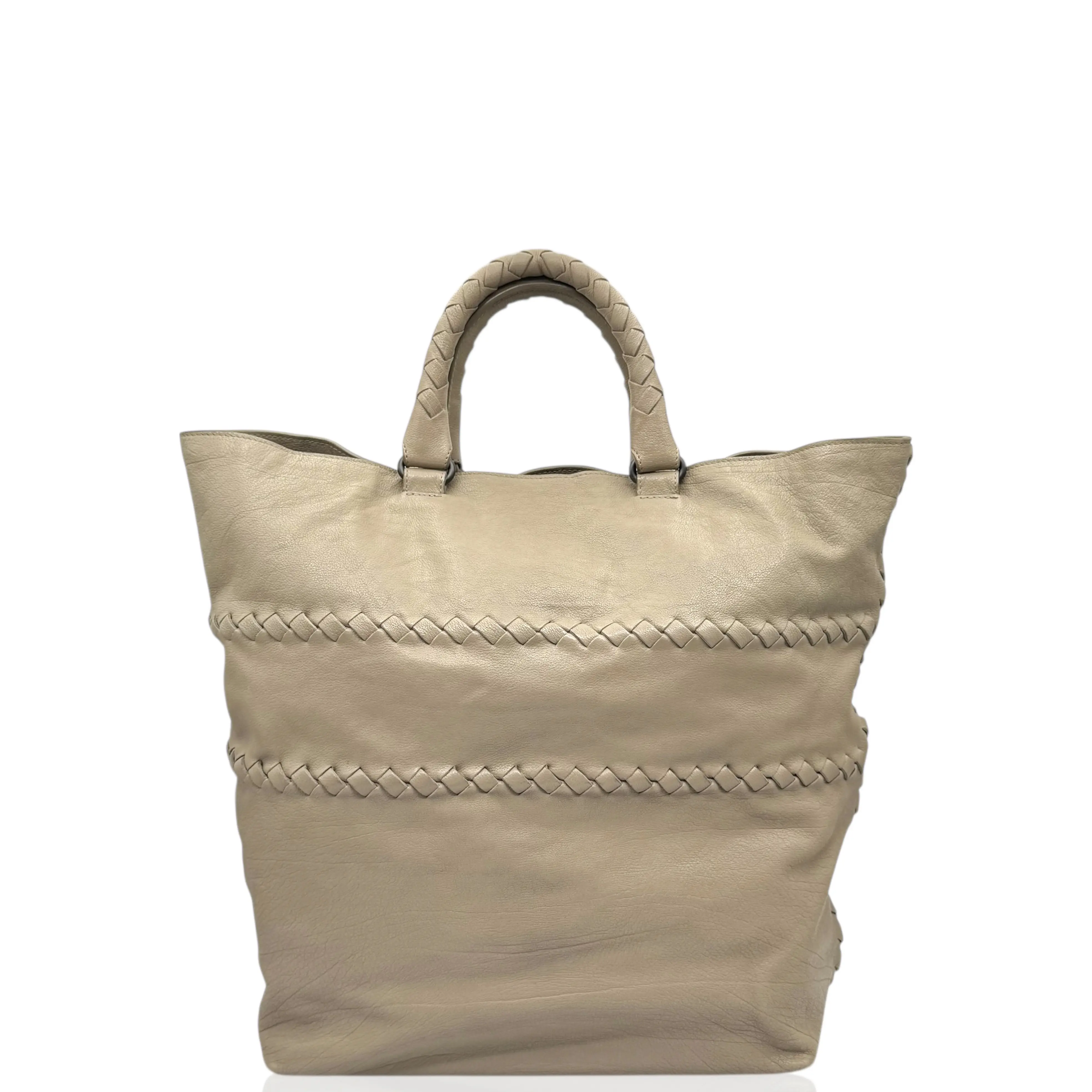 Pre-owned BOTTEGA VENETA Leather tote bags Tote Bag Calfskin Grey (ym010526e2)
