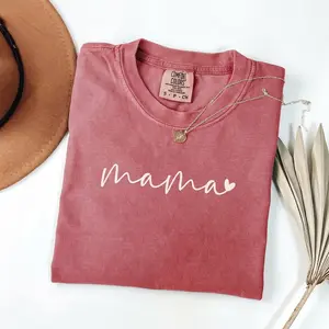 Minimalist Mama Graphic Tee | Comfort Colors Crimson Red Mom Shirt | Aesthetic Mother's Day Gift | Trendy New Mom Life Comfort Colors