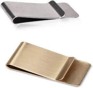 Small Men's Slim  Clip Stainless Steel Credit Business Card Holder Pocket  Wallet