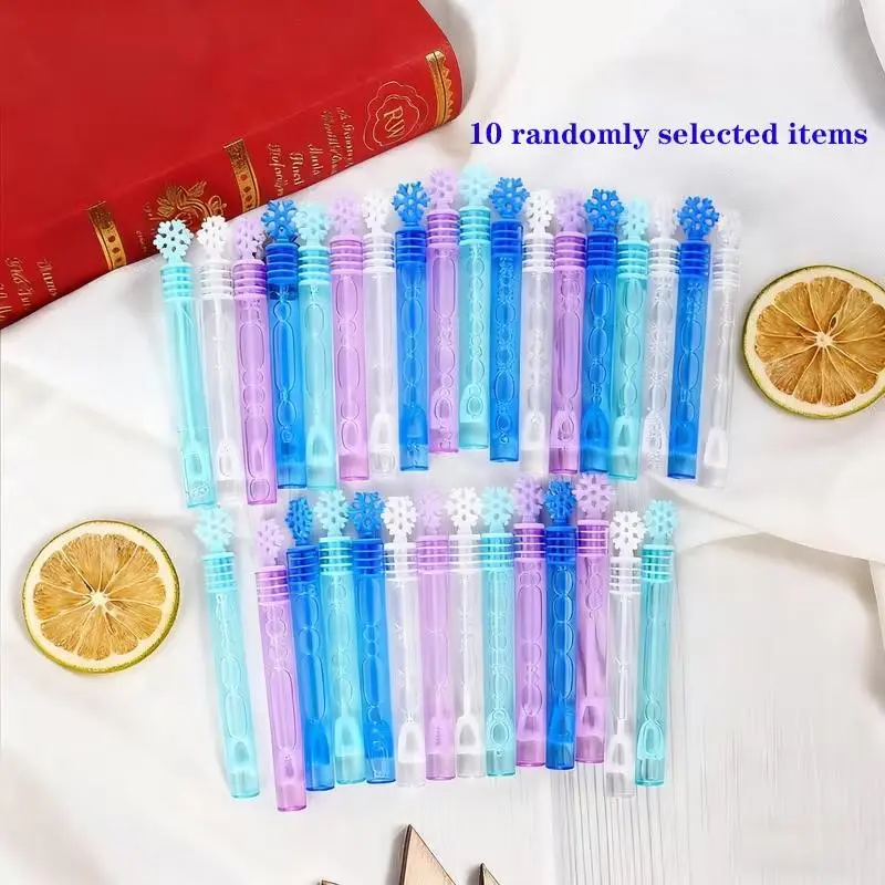 10 Pack Snow Bubble Sticks Bubble Blower No Liquid Ideal for Holiday Wedding Supplies Kids Birthday Gifts Classroom Treasure Box Toys