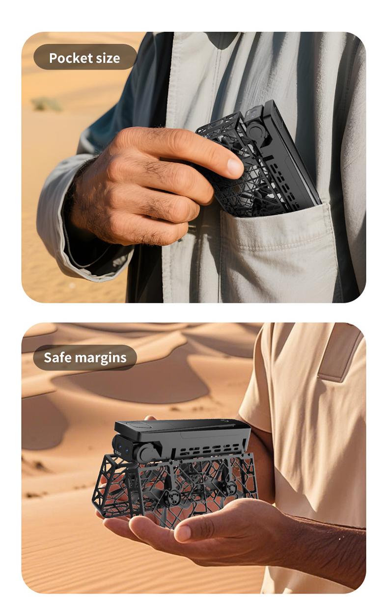 Folding Selfie Drone with HD Camera Gesture Control & Auto Follow Me Quadcopter for Adults Gesture Control, Waypoint Flight, Stunt Mode, 360° Protection, One-Key Operation foldable optical flow positioning obstacle avoidance