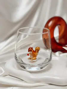 Handmade Murano Squirrel Glass – Animal Figurine Stemless Wine Cup
