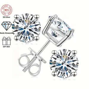 【#M212】(Louise）925 Sterling Silver Synthetic Moissanite earrings