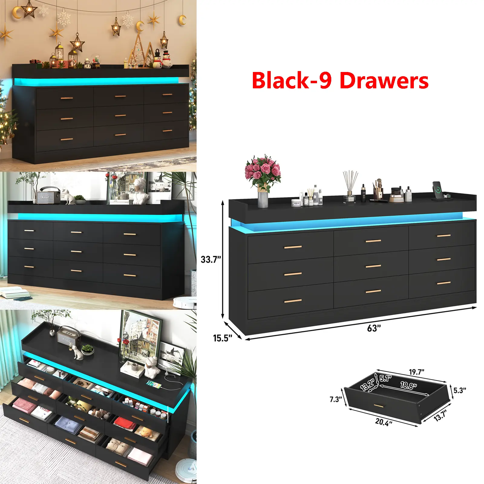 Black-9 Drawers