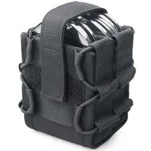 Double Handcuff Pouch - Universal Tactical Holster for Duty Belt, MOLLE Compatible, Fits Vest, Hinged, Chain & Rigid Handcuffs, Machine Washable, Adjustable Fastening