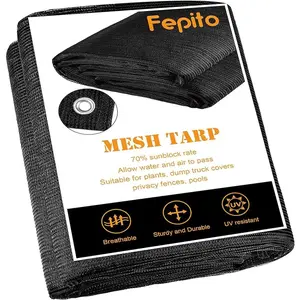70% Heavy-Duty Mesh Tarp 8ftx16ft Black Shade Cloth Mesh Shade Net Cover for Plant Greenhouse,Patio, Fences, Garden, Dump Trucks Outdoor Canopy Shelter Sunshade Canopy