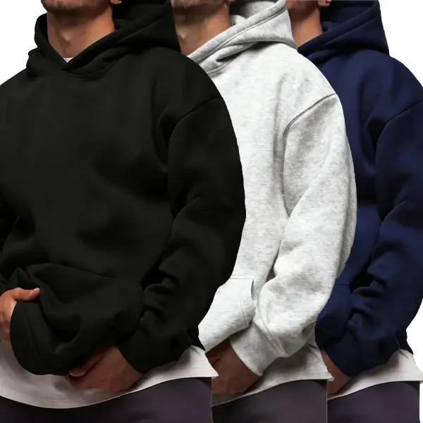 Men's Solid Color Drop Shoulder Long Sleeve Drawstring Pocket Casual Hoodie, Autumn/Winter,Back To School Sweatshirts clearance deals today boyfriend christmas gifts clearance items clearance items