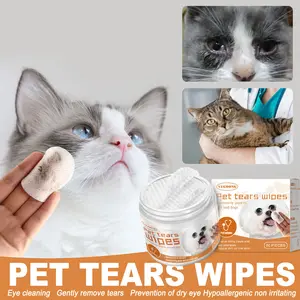 YEGBONG Pet Tear Stain Wipes - 60 Count Gentle Eye Cleaning Cotton Pads for Dogs & Cats, Alcohol-Free, Lint-Free, Aloe Vera Soothing Formula for Daily Grooming to Remove Eye Boogers & Dirt