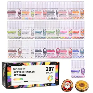 207 Colors Acrylic Markers, Soft Tip, Smart Ink Flow Control, Versatile for Various Materials, Perfect for Christmas Art Creation