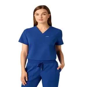 JAANUU Rhena Essential 1-Pocket Scrub Top, Classic Fit V-Neck, UltraLAST 4-Way Stretch Fabric, Water-Repellent, Wrinkle & Fade Resistant, Antimicrobial Comfortable Medical Wear