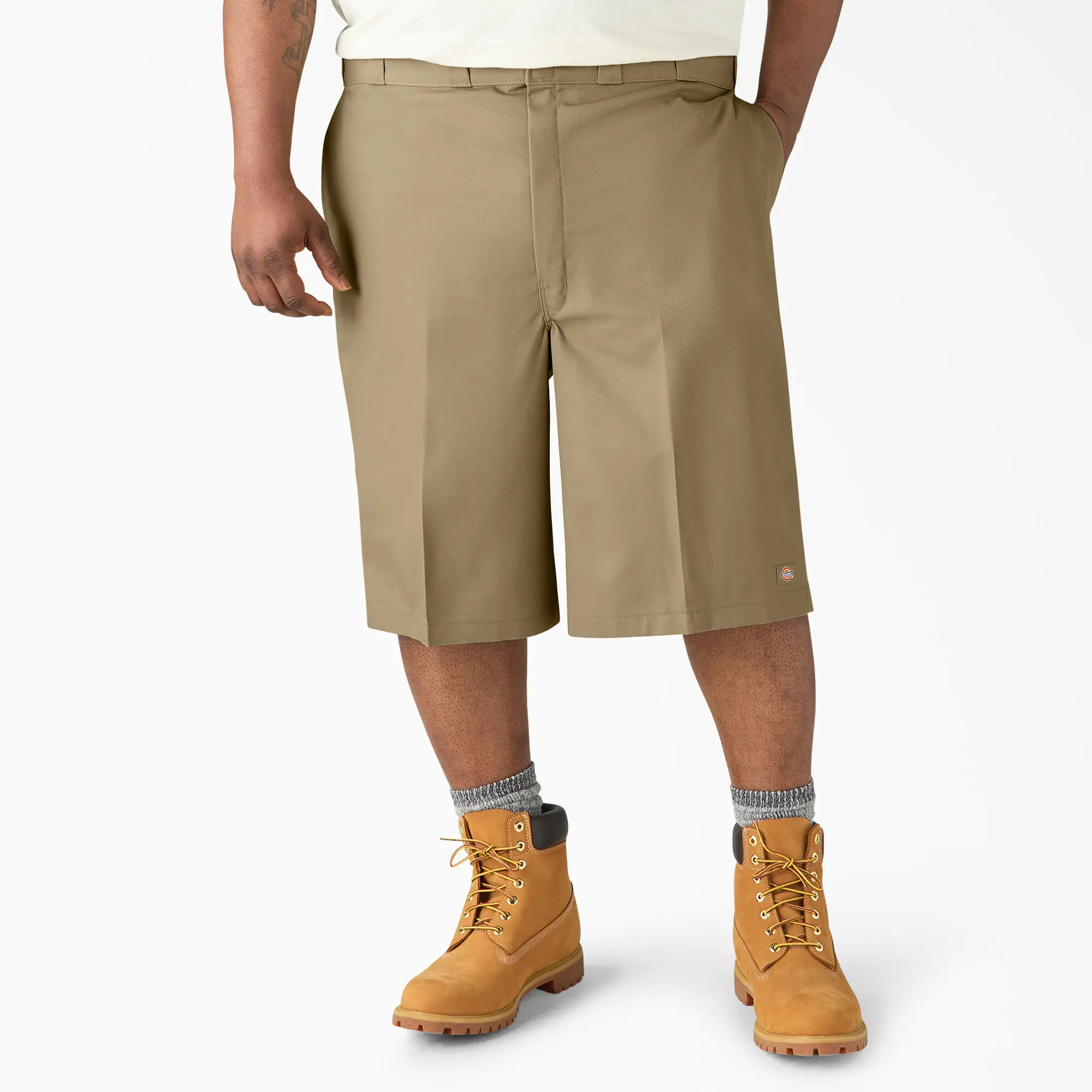 Dickies Loose Fit Flat Front Work Shorts 13" 42283 Men's Comfortable Wear with Cellphone Pocket, Menswear, Casual, Baggy, Plain