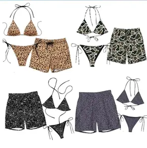 [Today Deal] Bundle Camouflage Matching Couple Swimsuit Set, Women's Bikini Sets Two Piece Swimsuit, Camo Hunting Camo Matching Bikini Sets, Summer Beach Vacation Outfit for Him and Her, Gift for Him and Her