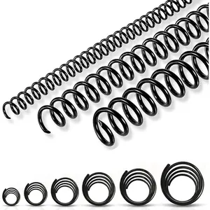 150 Pack Spiral Binding Coils, 4:1 Pitch Plastic Binding Coils Kit, 6 Different Sizes Spiral Coils for Binding 1/4", 5/16", 3/8", 1/2", 5/8", 3/4", Black Binding Spirals