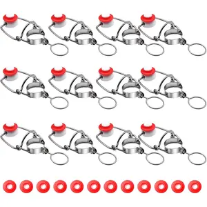 12 count Swing Top Glass Bottle Caps Flip Top Bottle Cap  Bottle Airtight  with 12 count Replacement  Gaskets, 18mm Leakproof Easy Swing Top Stopper Fits 8/17.5/26/35oz  Bottle