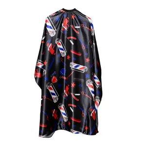 Professional Adjustable Hairdressing Apron, Waterproof Anti-Static Cape, Three Color Column Pattern, Salon Styling Tool, Barber Equipment