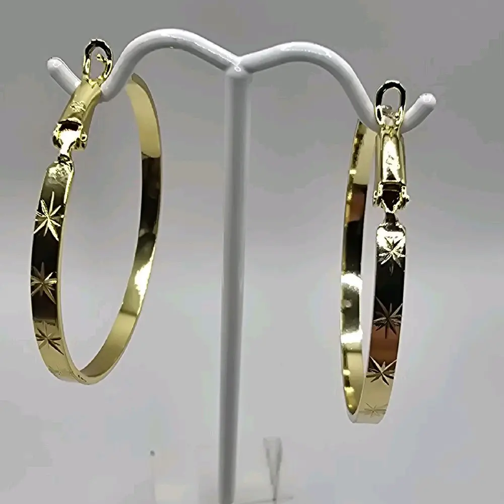 hoops earings  arracada (M) laminado alta calidad