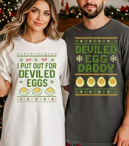Inappropriate Christmas Shirt For Couples Thanksgiving Shirts For Adults Christmas Party Funny Shirt Funny Deviled Eggs Shirt