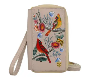 Anushcka Painted Leather Phone Organizer Crossbody