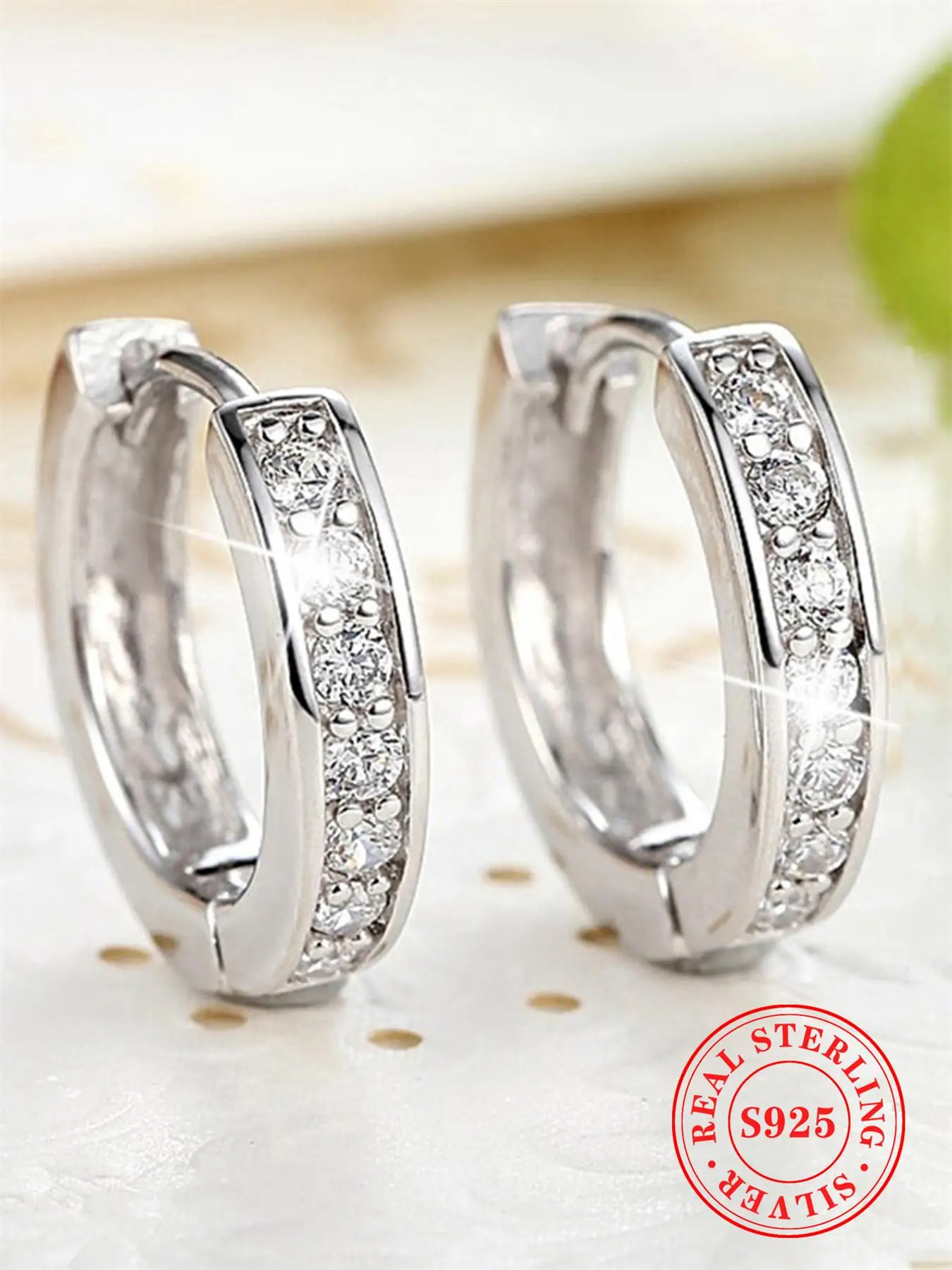 S925 Sterling Silver Women's Elegant Rhinestone Decorated Hoop Earrings with Box, Exquisite Trendy Hoop Earrings, Gorgeous Jewelry As Birthday Gift fo
