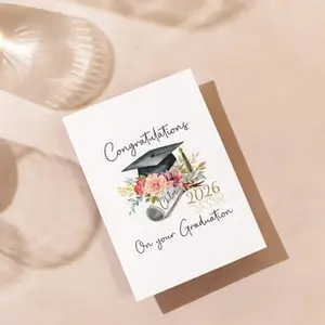 Personalized Graduation Card 2026, Custom Name Grad Card, Class of 2026 Congratulations Gift