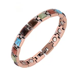 Nandudu Women's Pure Copper Magnetic Bracelet - 3500 Gauss, Arthritis Pain Relief, Adjustable Natural Crystal Bracelet, Gift Option, Natural Crystal Bracelets