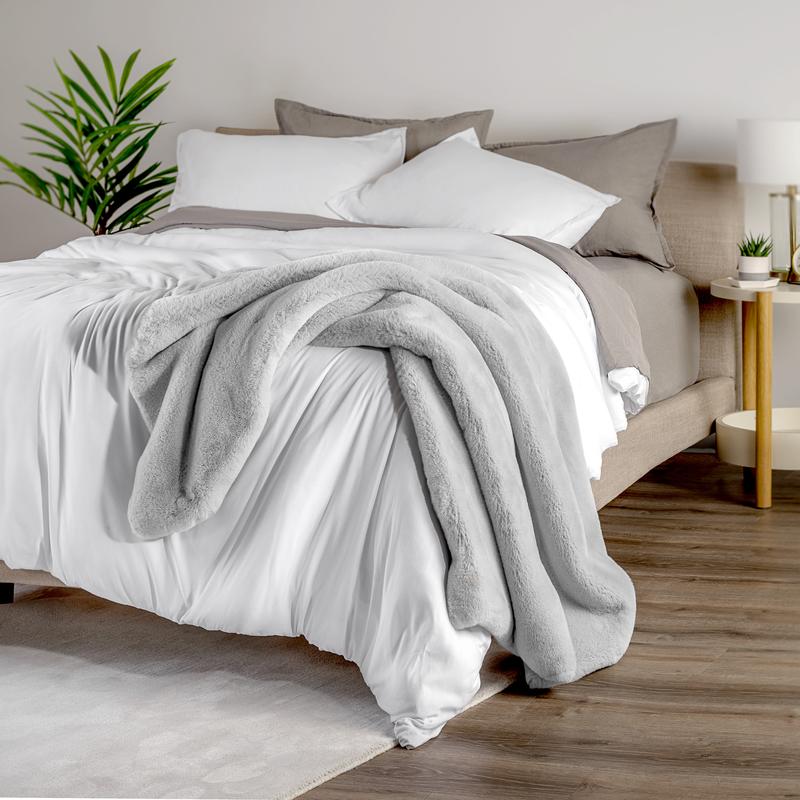 Bare Home Faux Fur Blanket - Luxurious, Cozy Warm Throw Blanket