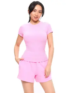 Nimbus Rib Tee - Pink Sugar