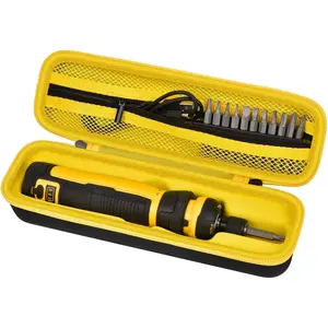 Electric Screwdriver Set Case for DEWALT Cordless Screwdriver (DWHT66719) and Screwdriving Bits, Tools Organizer for Driver Drill Bits, with Internal Pockets and Carry Handle (Box Only) (Yellow)