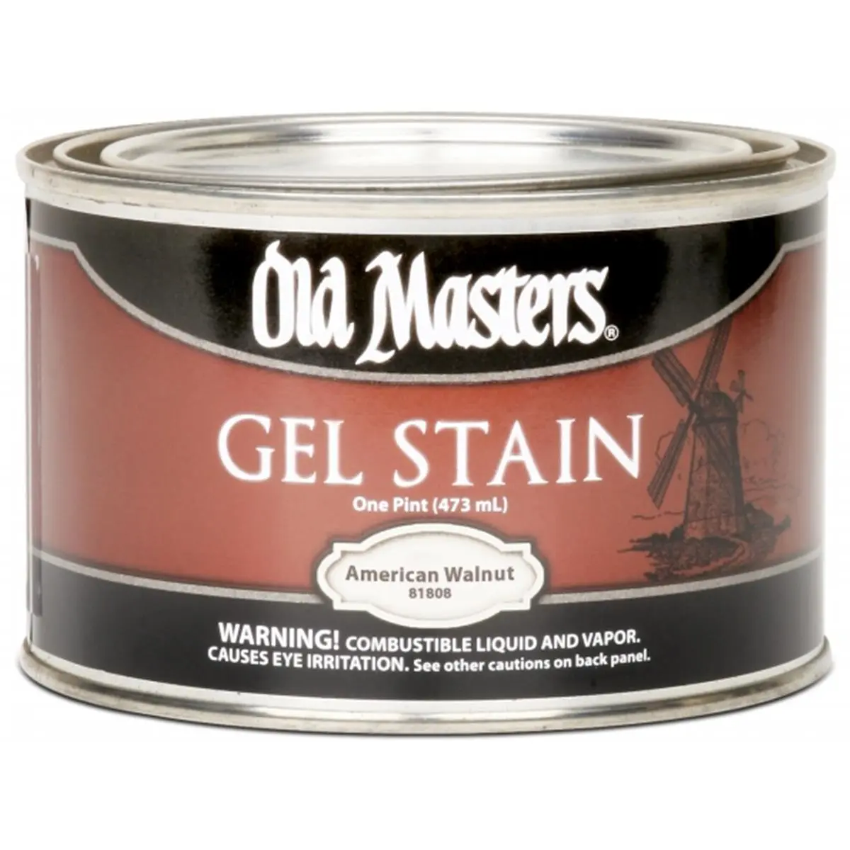 212 MAIN Old Masters 81808 1pt Highly Pigmented American Walnut Gel Stain, Wood Stain for Interior/Exterior Use