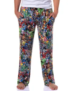Marvel Pajama Pants Men's Heroes Hulk Captain America Iron Man Lounge PJ Bottoms