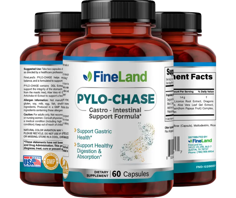 FineLand PYLO - CHASE Gastic Function, Digestive Function, 60 Capsules / 30 Servings