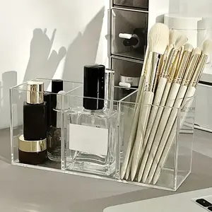 Acrylic Makeup Brush Holder Stand, Lightweight Desktop Cosmetic Organizer, Suitable for Office & Bathroom, Perfume Storage Rack