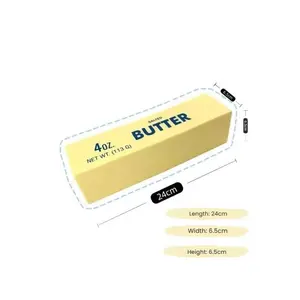 Large Butter Block Squishy Toy, Slow Rising Squeeze Stress Relief Toy, Realistic Food Shaped Fidget Toy, Soft Anxiety Relief Desk Decor, Fun Gift for Kids & Adults BeyBattle Set with Launchers